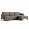 Canapé d'angle en tissu beige avec repose-pieds dimensions 230 x 150 x 80cm